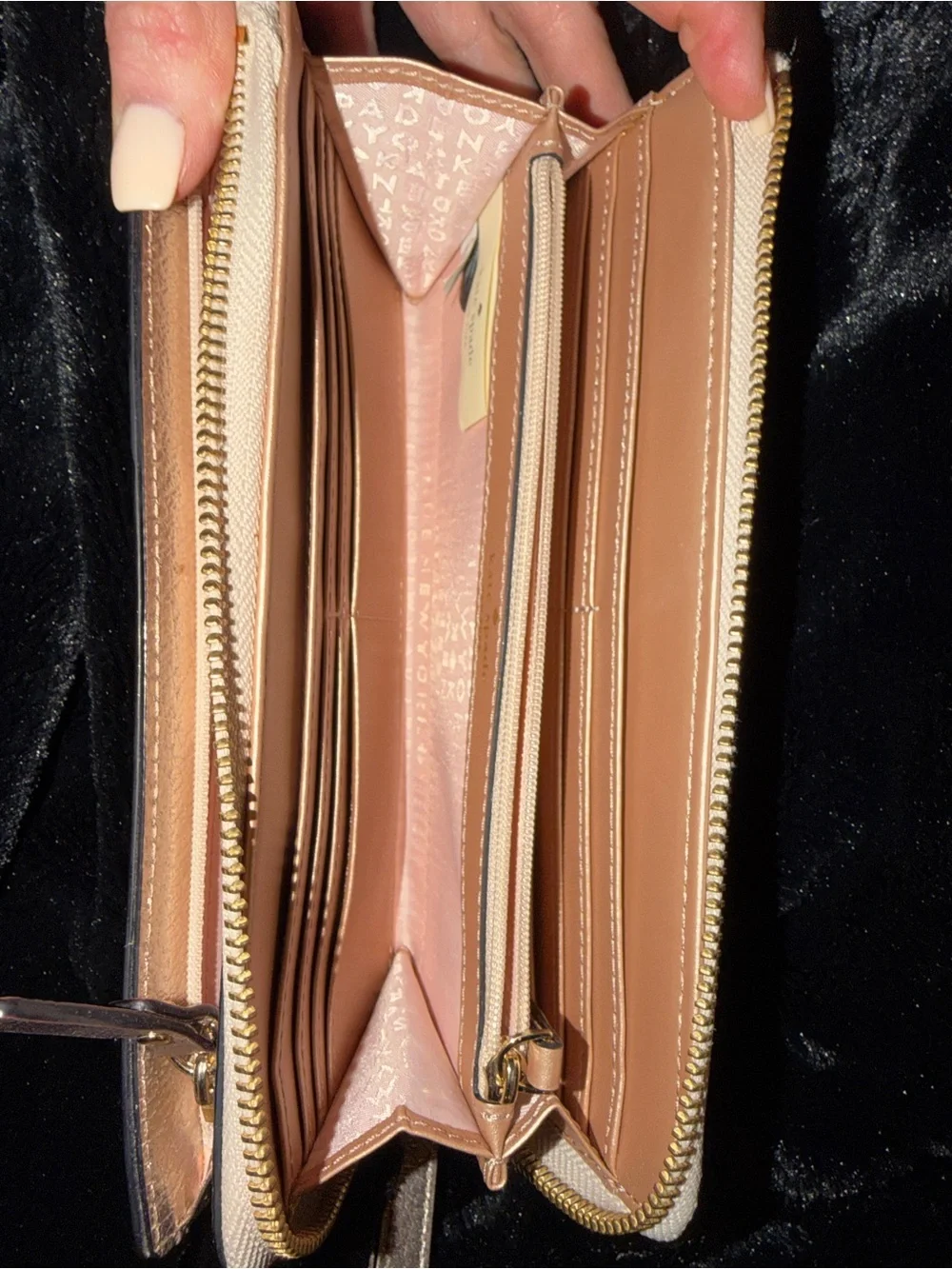 Kate Spade Metallic Rose Gold Wristlet Wallet
